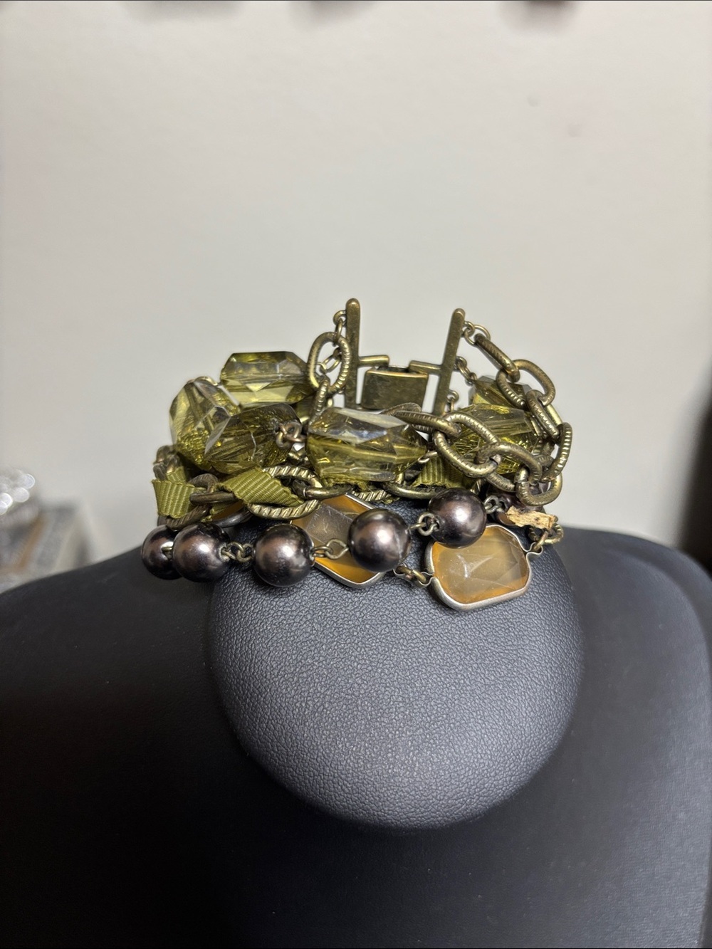Layered Multi Media Women's Bracelet - Multi-Strand Fashion Jewelry